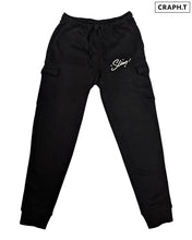 Load image into Gallery viewer, Slim &quot;GLOW&quot; Cargo Joggers (Black)
